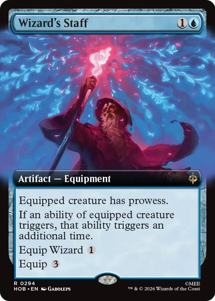 Image for Wizard's Staff (Extended Art) (The Hobbit) (294) (HOB) - Magic: The Gathering