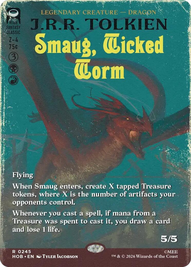 Image for Smaug, Wicked Worm (Borderless) (The Hobbit) (245) (HOB) - Magic: The Gathering