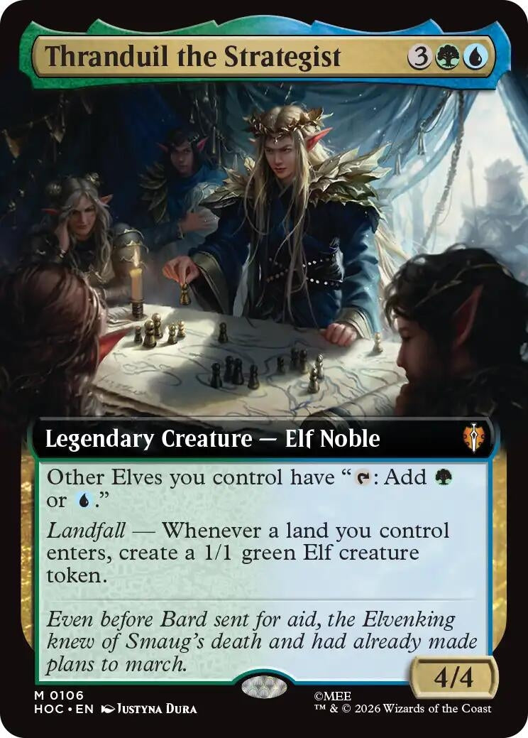 Image for Thranduil the Strategist (Extended Art) (The Hobbit: Eternal-Legal) (106) (HOC) - Magic: The Gathering