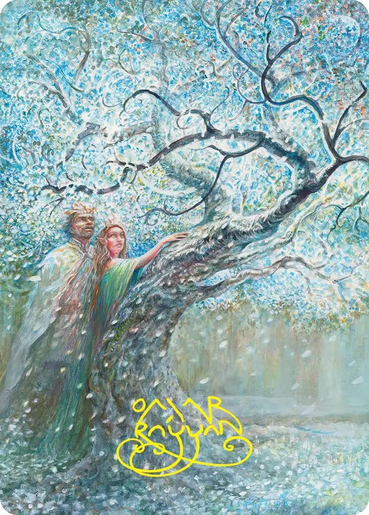 Image for Flowering of the White Tree Art Card (Gold-Stamped Signature) (Art Series: The Hobbit) (27) (ASHOB) - Magic: The Gathering
