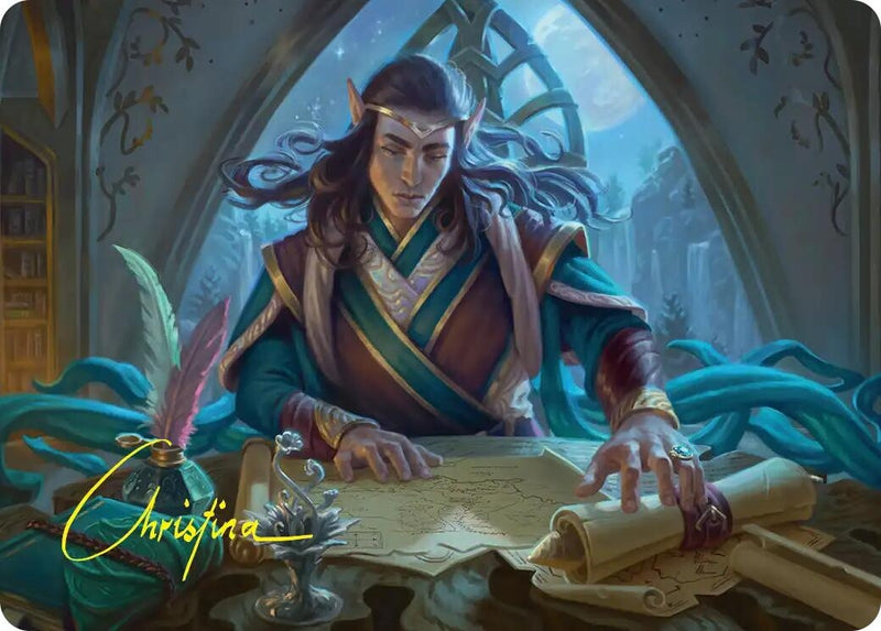 Image for Elrond, Moon-Reader Art Card (Gold-Stamped Signature) (Art Series: The Hobbit) (9) (ASHOB) - Magic: The Gathering