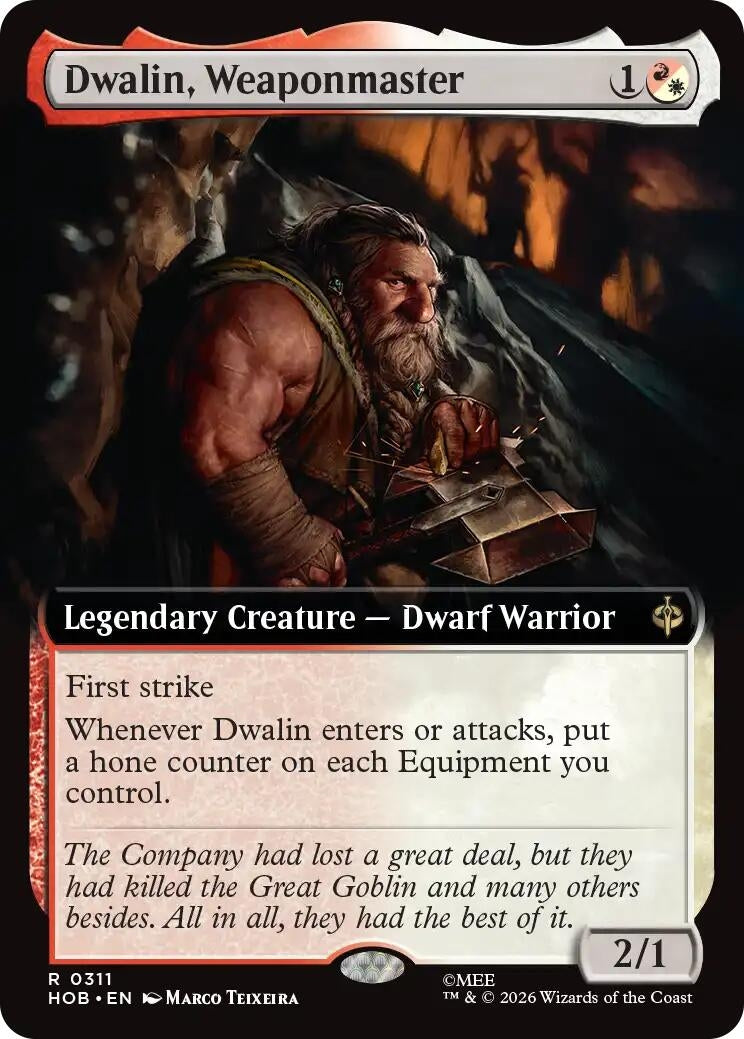 Image for Dwalin, Weaponmaster (Extended Art) (The Hobbit) (311) (HOB) - Magic: The Gathering