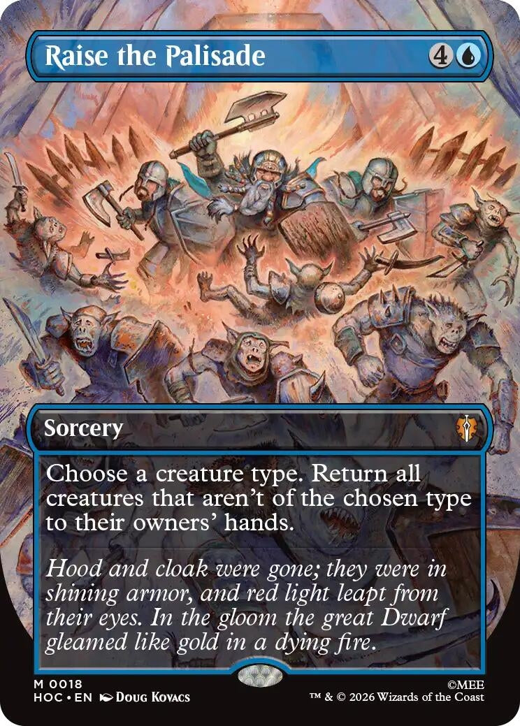 Image for Raise the Palisade (Borderless) (The Hobbit: Eternal-Legal) (18) (HOC) - Magic: The Gathering