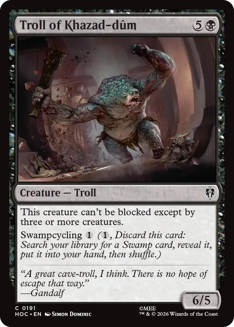 Image for Troll of Khazad-dum (The Hobbit: Eternal-Legal) (191) (HOC) - Magic: The Gathering