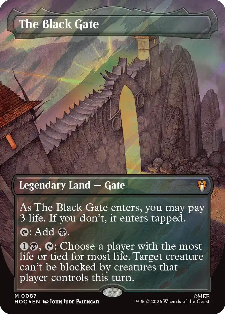 Image for The Black Gate (Borderless) (Surge Foil) (The Hobbit: Eternal-Legal) (87) (HOC) - Magic: The Gathering