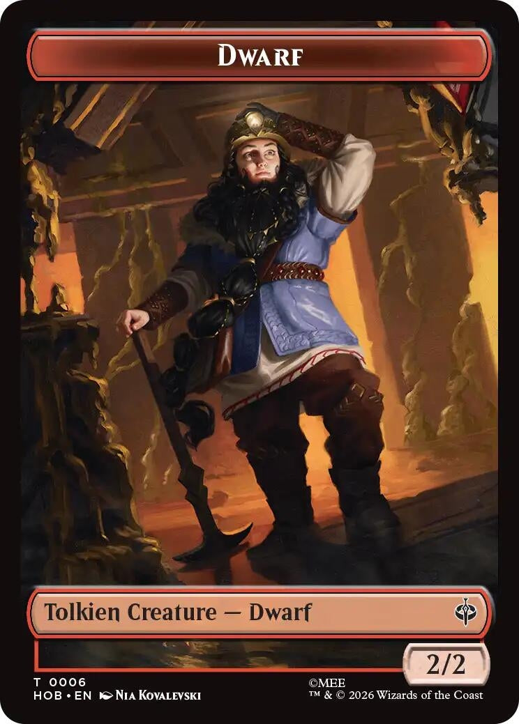 Image for Dwarf // Enduring Story Double-Sided Token (The Hobbit) (6 // 14) (HOB) - Magic: The Gathering