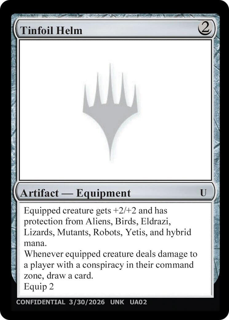 Image for Tinfoil Helm (Un-Known Event Playtest Cards) (UNK) - Magic: The Gathering