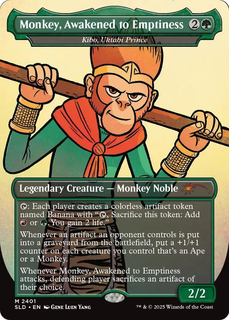 Image for Monkey, Awakened to Emptiness - Kibo, Uktabi Prince (Secret Lair Drop Series) (2401) (SLD) - Magic: The Gathering