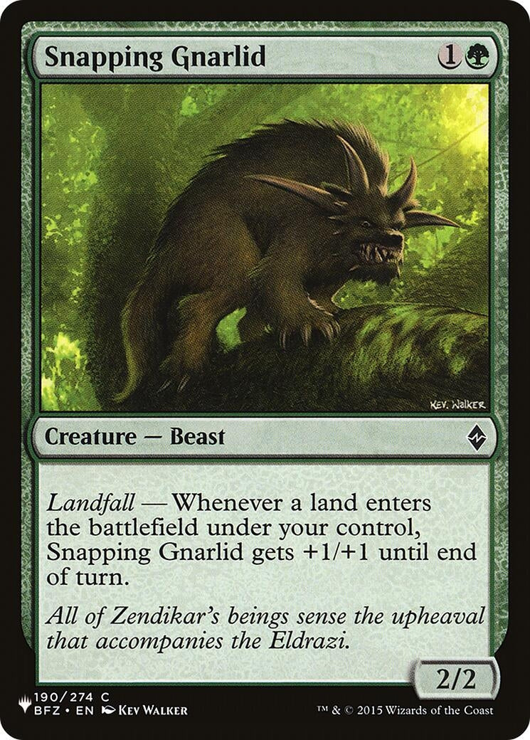 Image for Snapping Gnarlid (The List Reprints) (190) (LIST) - Magic: The Gathering