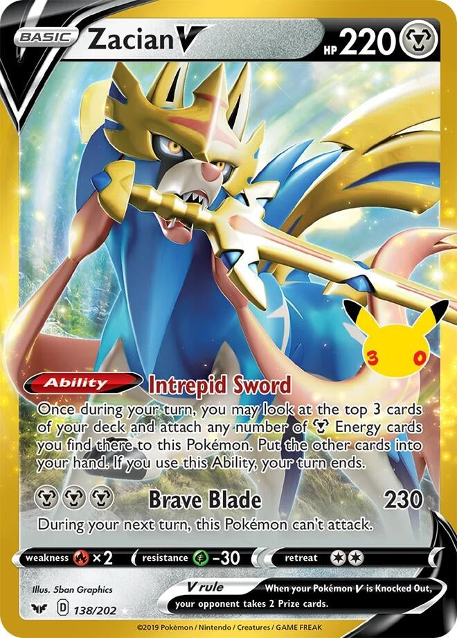 Image for Zacian V (ME: 30th Celebration Classic Collection) (138/202) (30C) - Pokemon