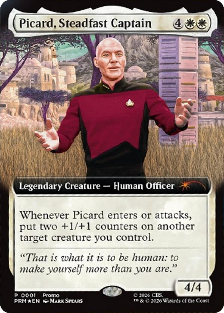 Image for Picard, Steadfast Captain (Extended Art) (Media Promos) (1) (MEDIA) - Magic: The Gathering