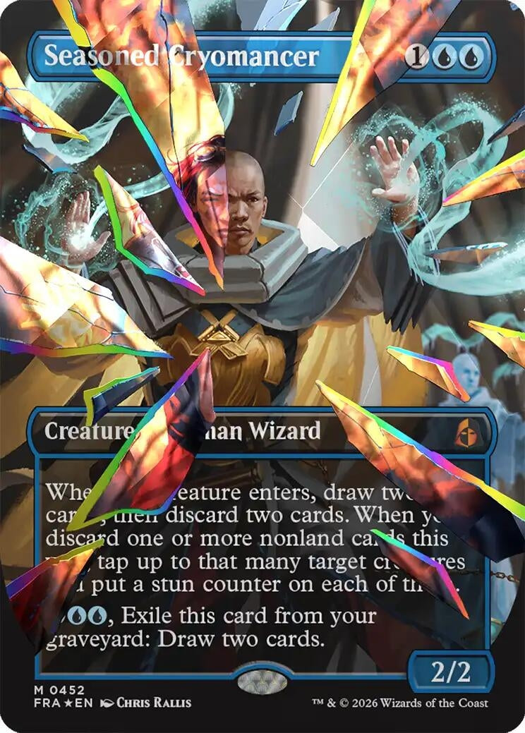 Image for Seasoned Cryomancer (Borderless) (Fcet Foil) (0452) (Reality Fracture) (452) (FRA) - Magic: The Gathering