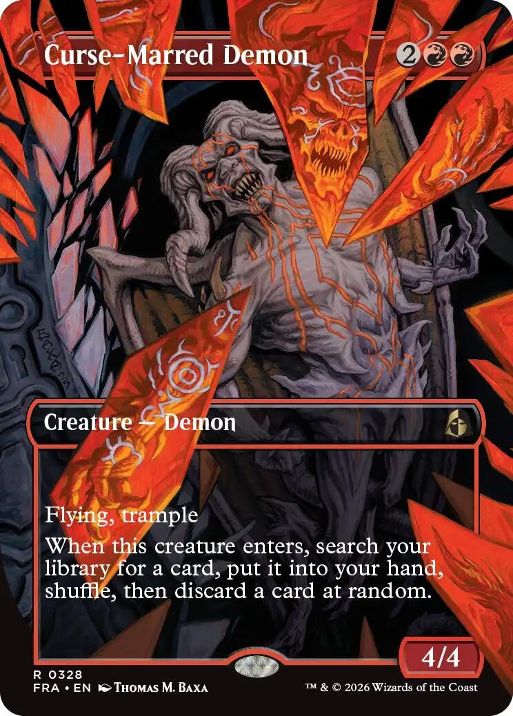 Image for Curse-Marred Demon (Borderless) (Reality Fracture) (328) (FRA) - Magic: The Gathering