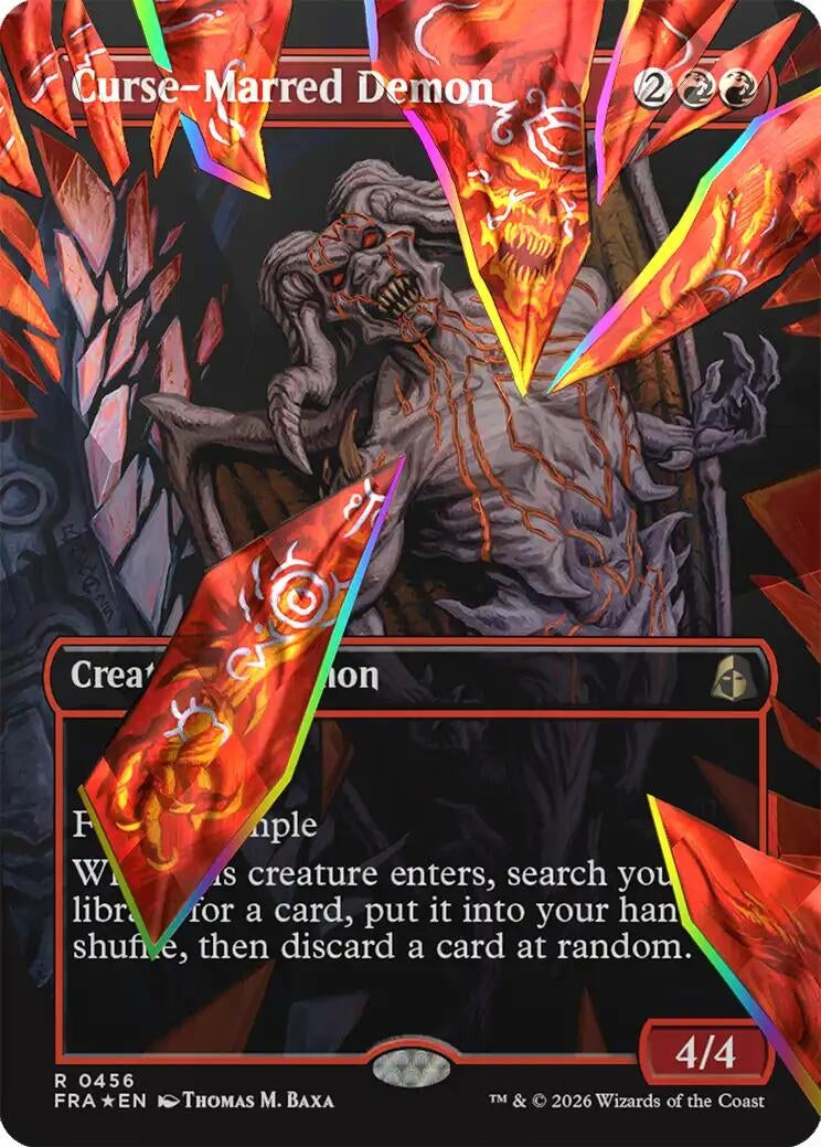 Image for Curse-Marred Demon (Borderless) (Facet Foil) (Reality Fracture) (456) (FRA) - Magic: The Gathering