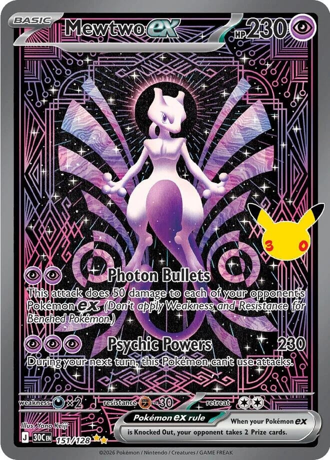 Image for Mewtwo ex (ME: 30th Celebration) (151/128) (30C) - Pokemon