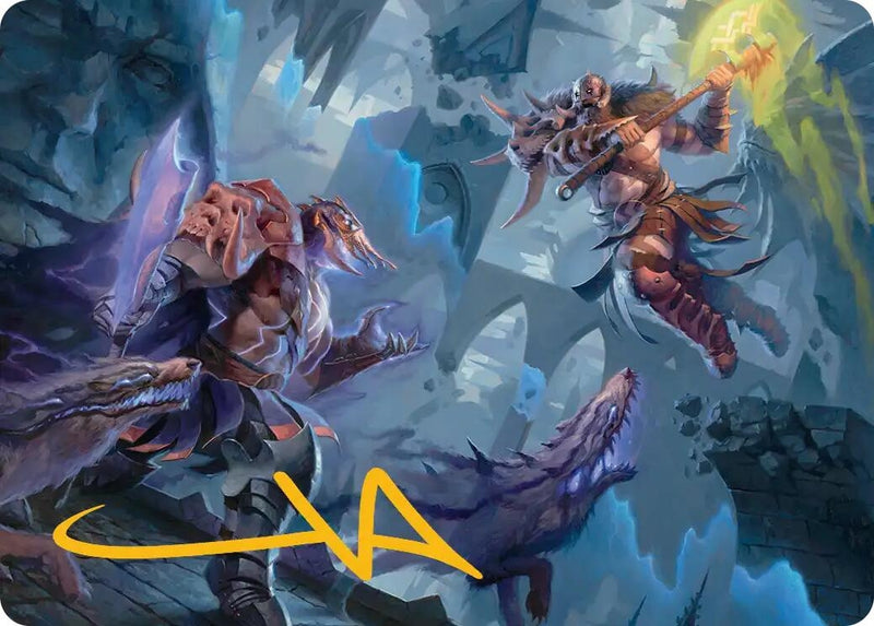 Image for Garruk, Veiled Butcher // Garruk, Curse Breaker Art Card (Gold-Stamped Signature) (Art Series: Reality Fracture) (32) (ASFRA) - Magic: The Gathering