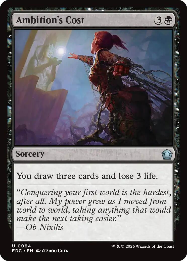 Image for Ambition's Cost (Commander: Foundations) (84) (FDC) - Magic: The Gathering