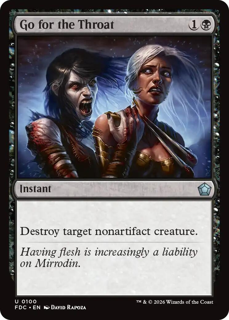 Image for Go for the Throat (Commander: Foundations) (100) (FDC) - Magic: The Gathering