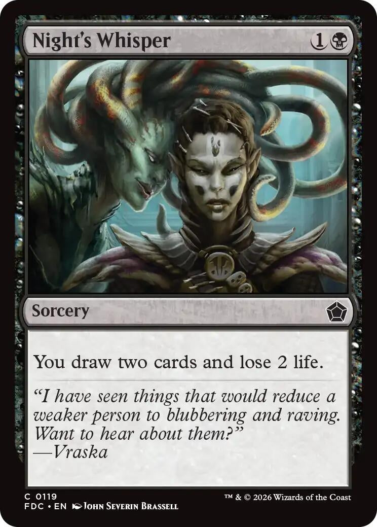 Image for Night's Whisper (Commander: Foundations) (119) (FDC) - Magic: The Gathering