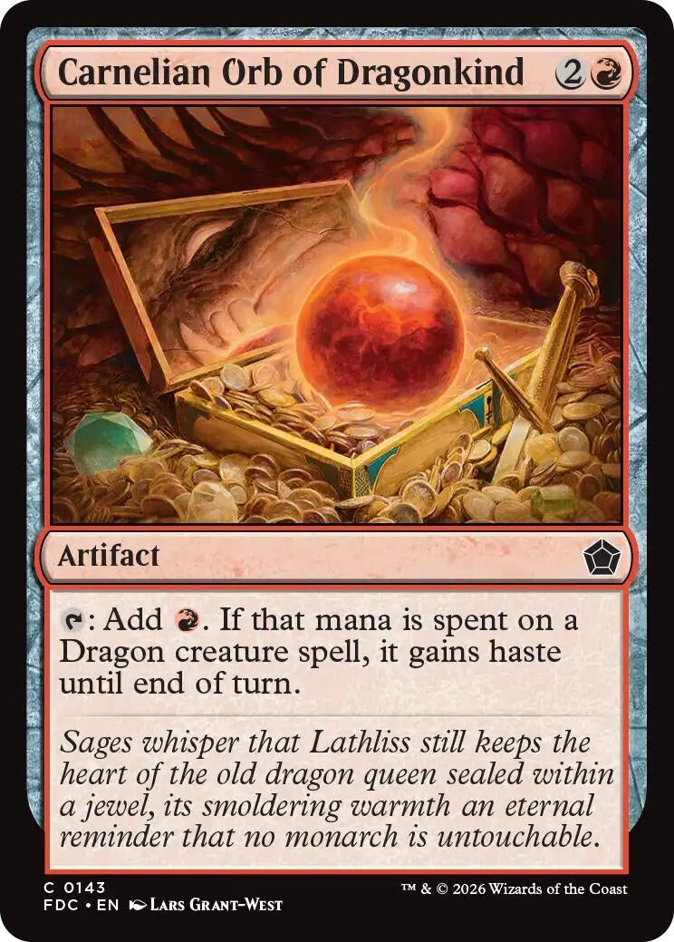 Image for Carnelian Orb of Dragonkind (Commander: Foundations) (143) (FDC) - Magic: The Gathering