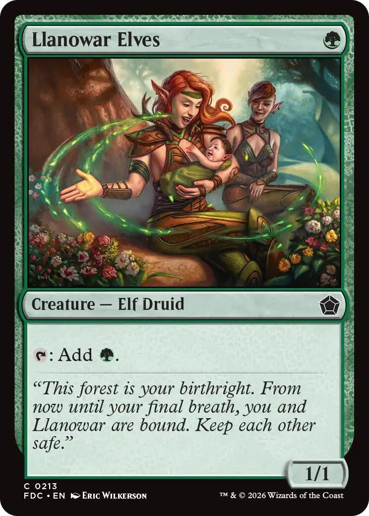 Image for Llanowar Elves (Commander: Foundations) (213) (FDC) - Magic: The Gathering
