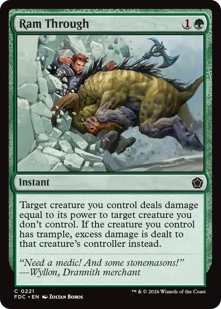 Image for Ram Through (Commander: Foundations) (221) (FDC) - Magic: The Gathering