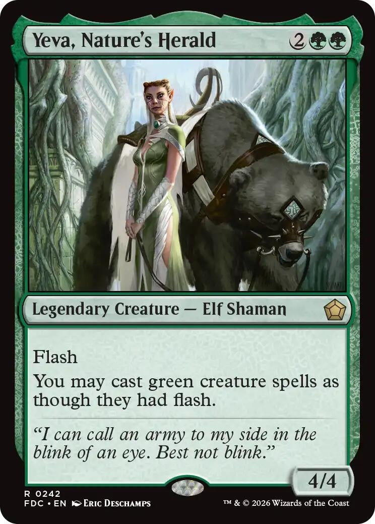 Image for Yeva, Nature's Herald (Commander: Foundations) (242) (FDC) - Magic: The Gathering