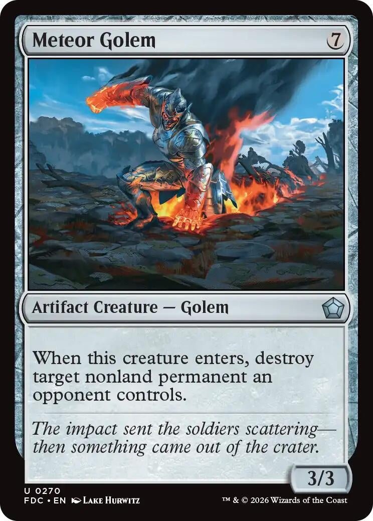 Image for Meteor Golem (Commander: Foundations) (270) (FDC) - Magic: The Gathering