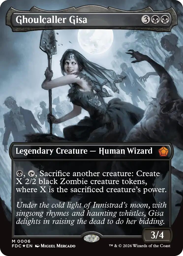 Image for Ghoulcaller Gisa (Borderless) (Commander: Foundations) (6) (FDC) - Magic: The Gathering
