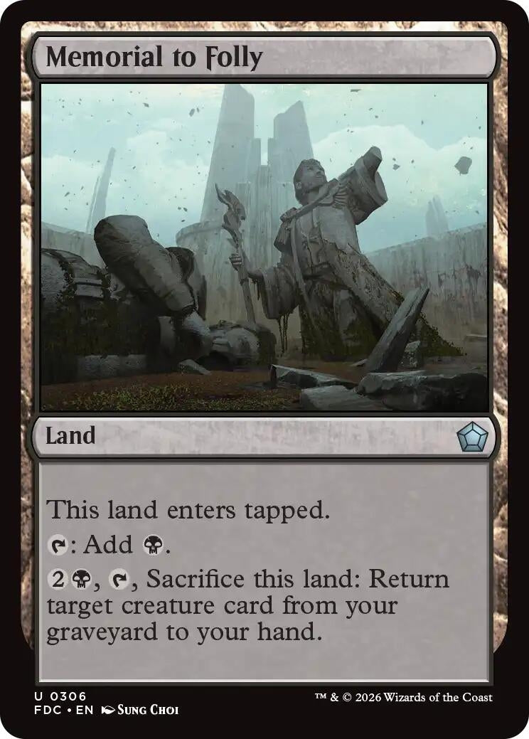 Image for Memorial to Folly (Commander: Foundations) (306) (FDC) - Magic: The Gathering