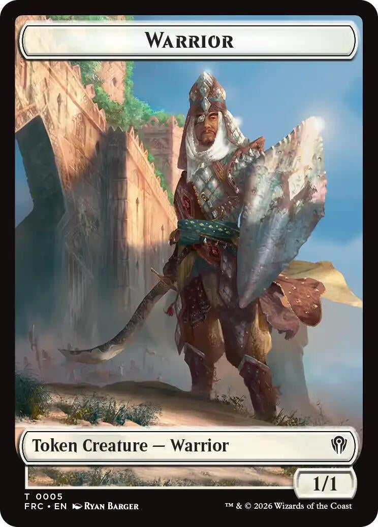Image for Warrior // Shark Double-Sided Token (Commander: Reality Fracture) (5 // 6) (FRC) - Magic: The Gathering