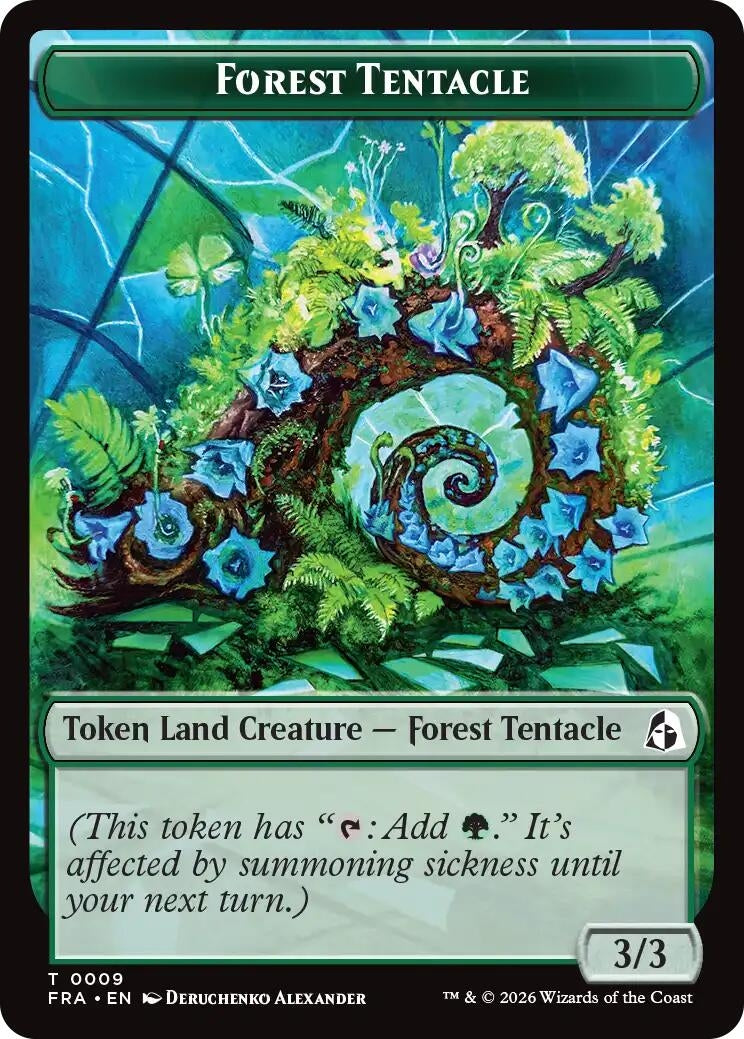Image for Forest Tentacle // Beast Double-Sided Token (Reality Fracture) (9 // 8) (FRA) - Magic: The Gathering