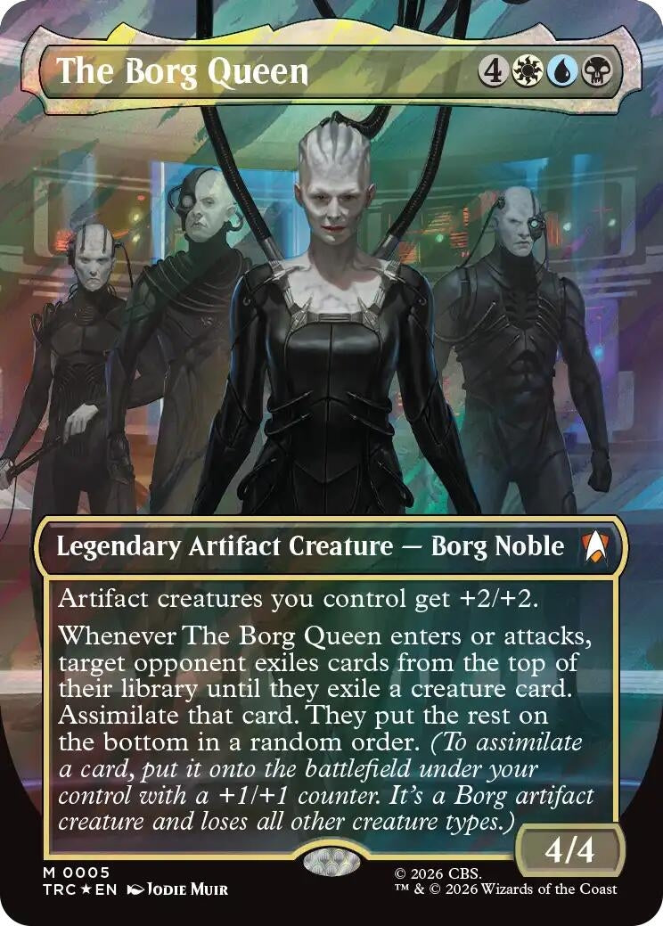 Image for The Borg Queen (Borderless) (Surge Foil) (Commander: Star Trek) (5) (TRC) - Magic: The Gathering