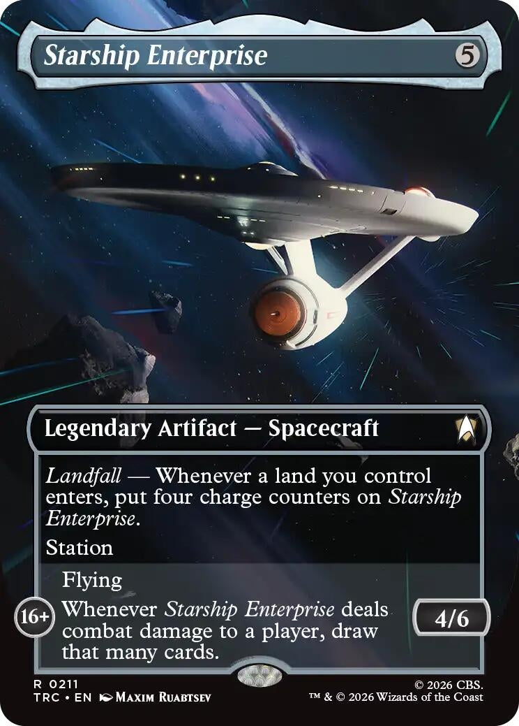 Image for Starship Enterprise (Borderless) (Commander: Star Trek) (211) (TRC) - Magic: The Gathering