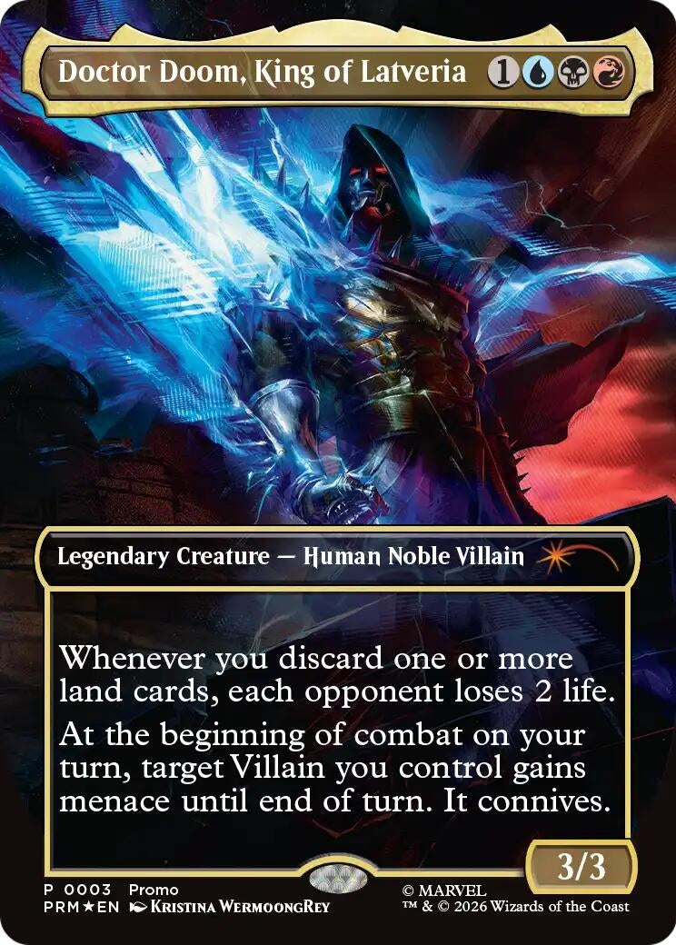 Image for Doctor Doom, King of Latveria (Borderless) (0003) (Unique and Miscellaneous Promos) (3) (UMP) - Magic: The Gathering