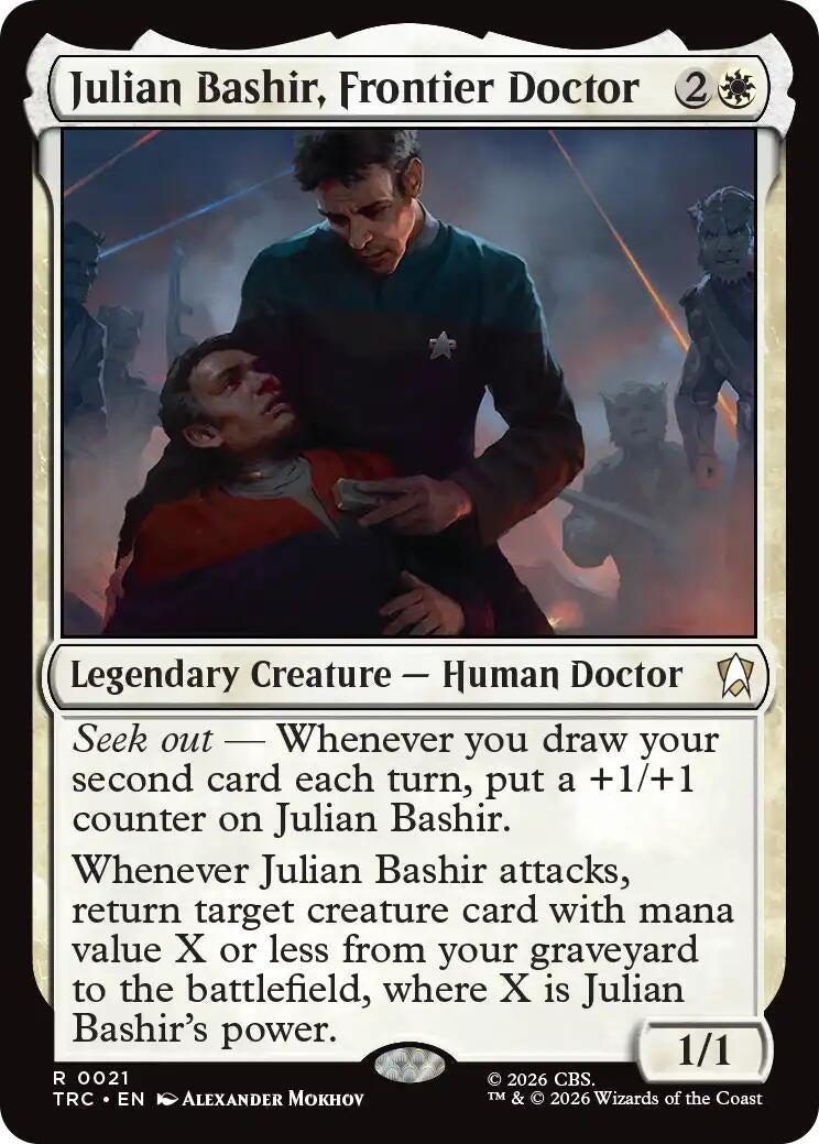 Image for Julian Bashir, Frontier Doctor (Surge Foil) (Commander: Star Trek) (21) (TRC) - Magic: The Gathering