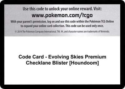 Code Card - Evolving Skies Premium Checklane Blister [Houndoom] (SWSH07: Evolving Skies)
