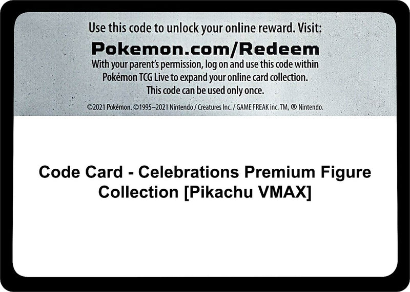 Image for Code Card - Celebrations Premium Figure Collection [Pikachu VMAX] - Pokemon