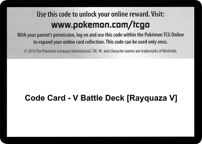 Image for Code Card - V Battle Deck [Rayquaza V] - Pokemon