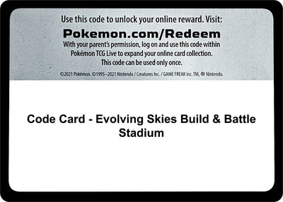 Code Card - Evolving Skies Build & Battle Stadium (SWSH07: Evolving Skies)