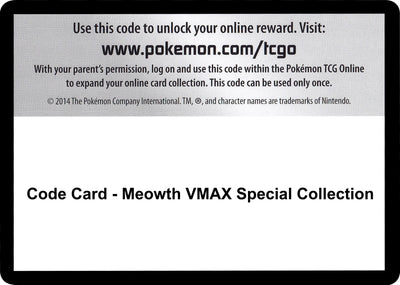 Code Card - Meowth VMAX Special Collection