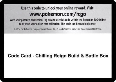 Code Card - Chilling Reign Build & Battle Box (SWSH06: Chilling Reign)