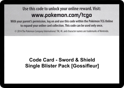 Code Card - Sword & Shield Single Blister Pack [Gossifleur] (SWSH01: Sword & Shield Base Set)