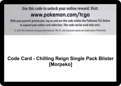 Code Card - Chilling Reign Single Pack Blister [Morpeko] (SWSH06: Chilling Reign)