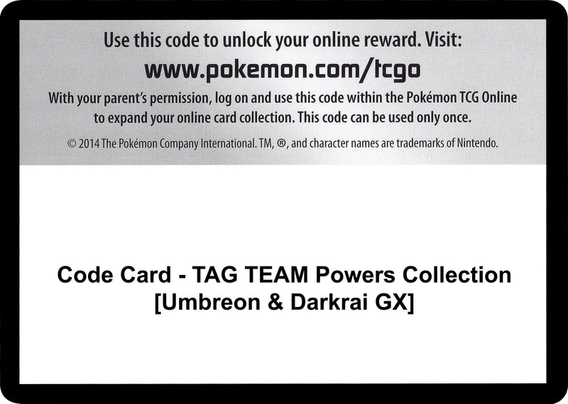 Image for Code Card - TAG TEAM Powers Collection [Umbreon & Darkrai GX] - Pokemon