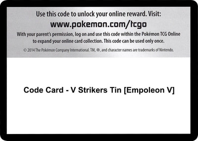Code Card - V Strikers Tin [Empoleon V] (SWSH05: Battle Styles)