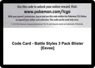 Code Card - Battle Styles 3 Pack Blister [Eevee] (SWSH05: Battle Styles)