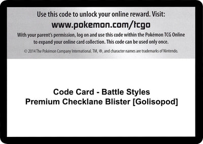 Code Card - Battle Styles Premium Checklane Blister [Golisopod] (SWSH05: Battle Styles)