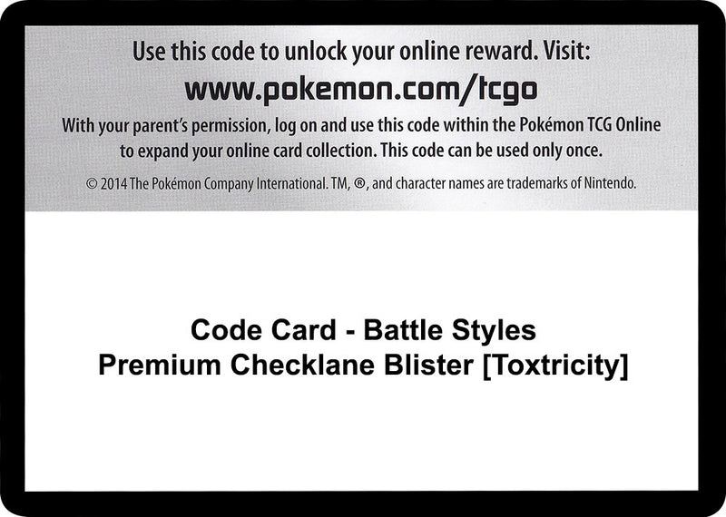 Image for Code Card - Battle Styles Premium Checklane Blister [Toxtricity] (SWSH05: Battle Styles) - Pokemon