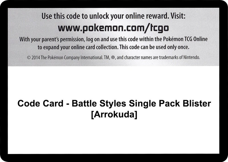 Image for Code Card - Battle Styles Single Pack Blister [Arrokuda] (SWSH05: Battle Styles) - Pokemon